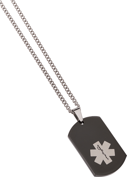 Stainless Steel Black Onyx Dog Tag Mediband Band Bands - Blank Stainless Steel Dog Tag Obsidian Red (430x600), Png Download