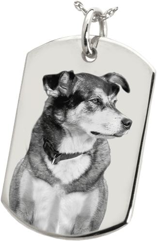 925 Silver Pet Photo Dog Tag - Actual Pawprint Or Noseprint Flat Dog Tag Pendant (2 (500x500), Png Download