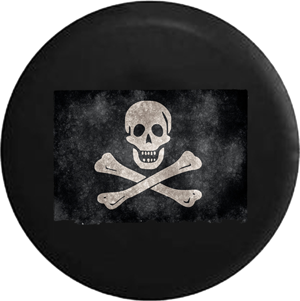 Vintage Distressed Pirate Flag Skull Crossbones Rv - Jolly Roger (1024x1029), Png Download