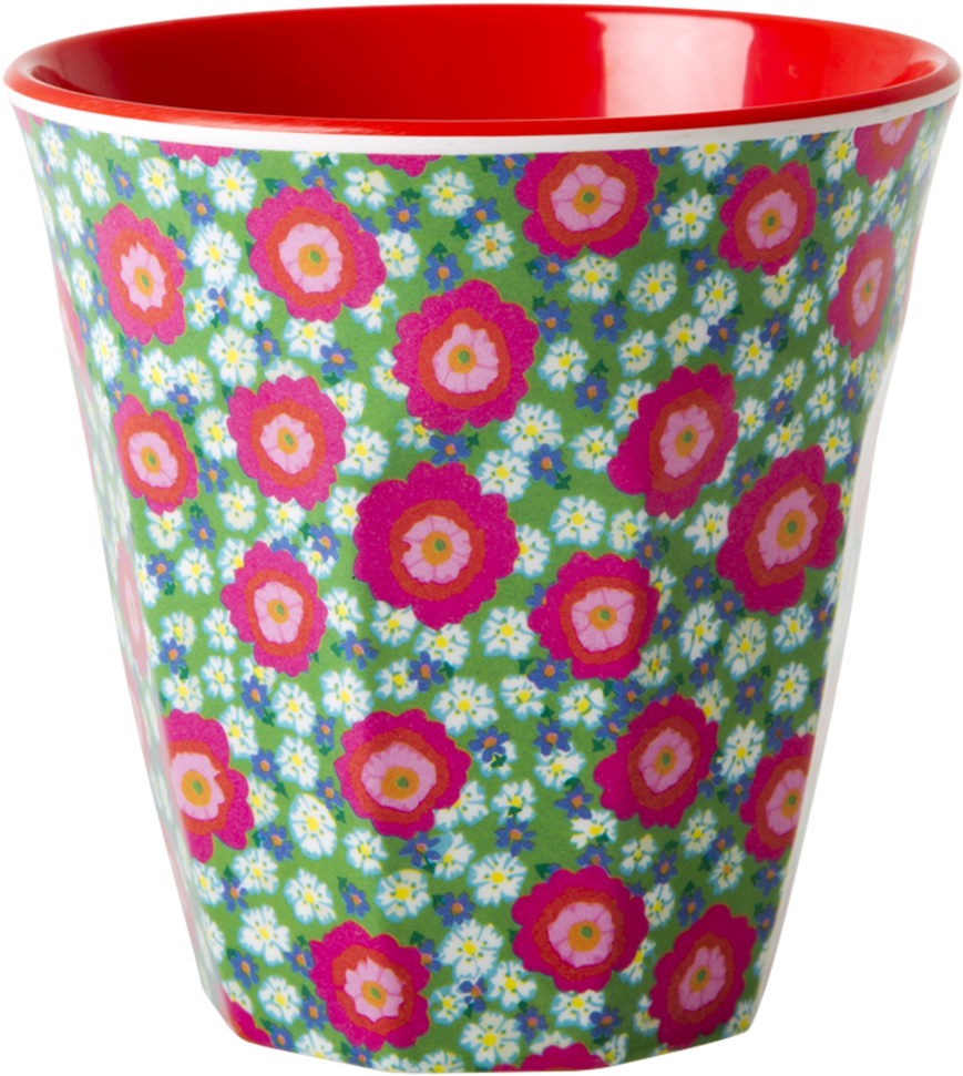 Melamine Cup - Rice Melamine Cup Two Tone With Peony Print (1024x1024), Png Download