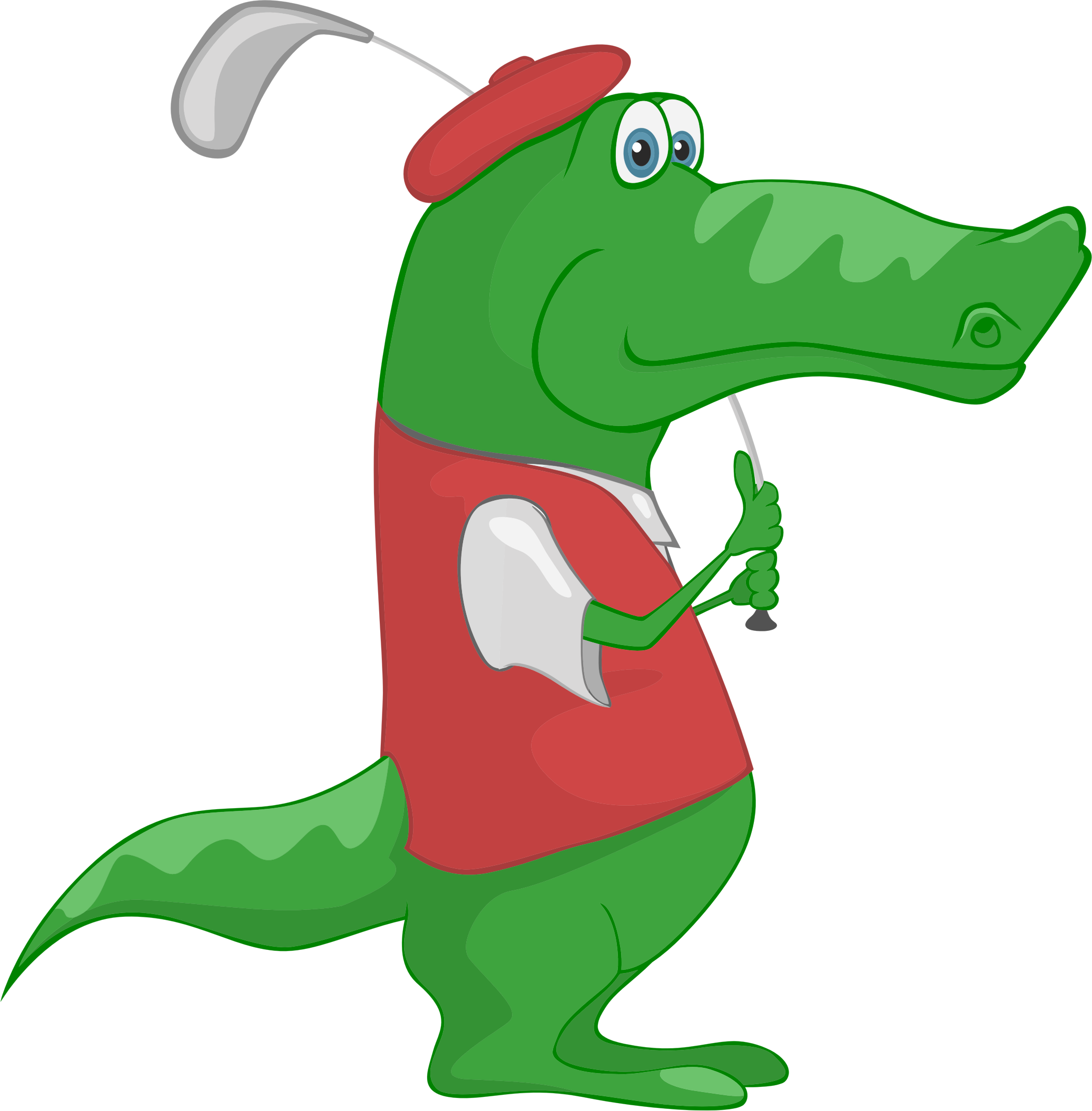 Crocodile Playing Golf Icons Png - Crocodile Playing Golf (2073x2110), Png Download