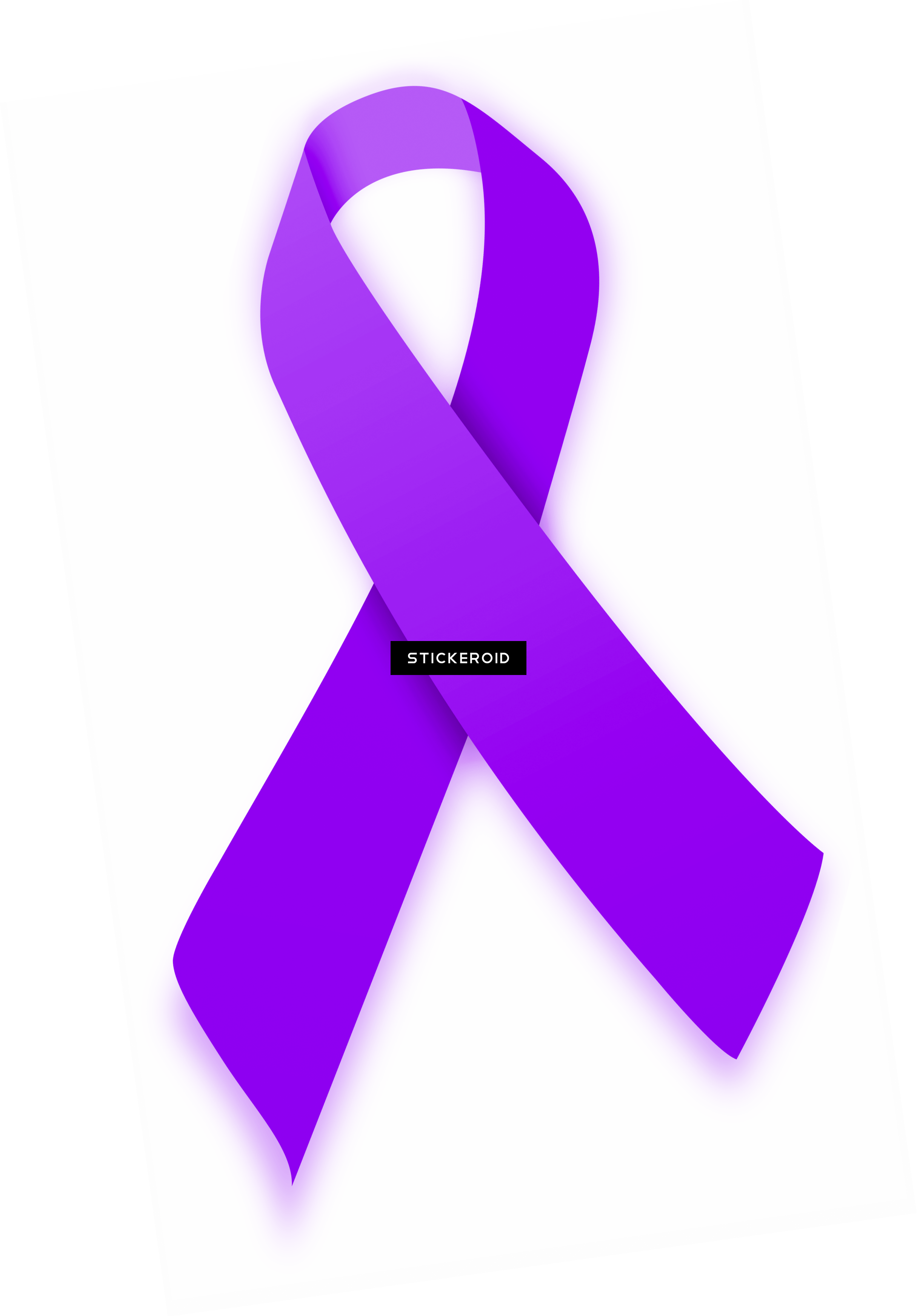Purple Ribbon Art (2430x3486), Png Download