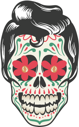 Caveira Mexicana Masculina Png - Elvis Skull (600x600), Png Download
