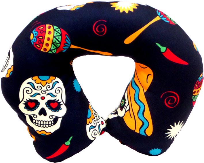 Almofada De Pescoço 32x22cm "caveira Mexicana" - Mexican Skulls Twin Duvet (800x631), Png Download