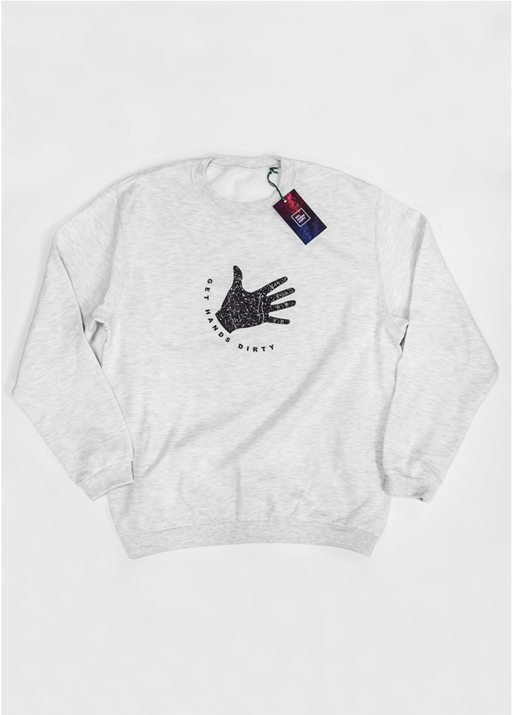 Sweatshirt Dirty Hand Logo Ash- Unisex - Sweater (1000x1000), Png Download
