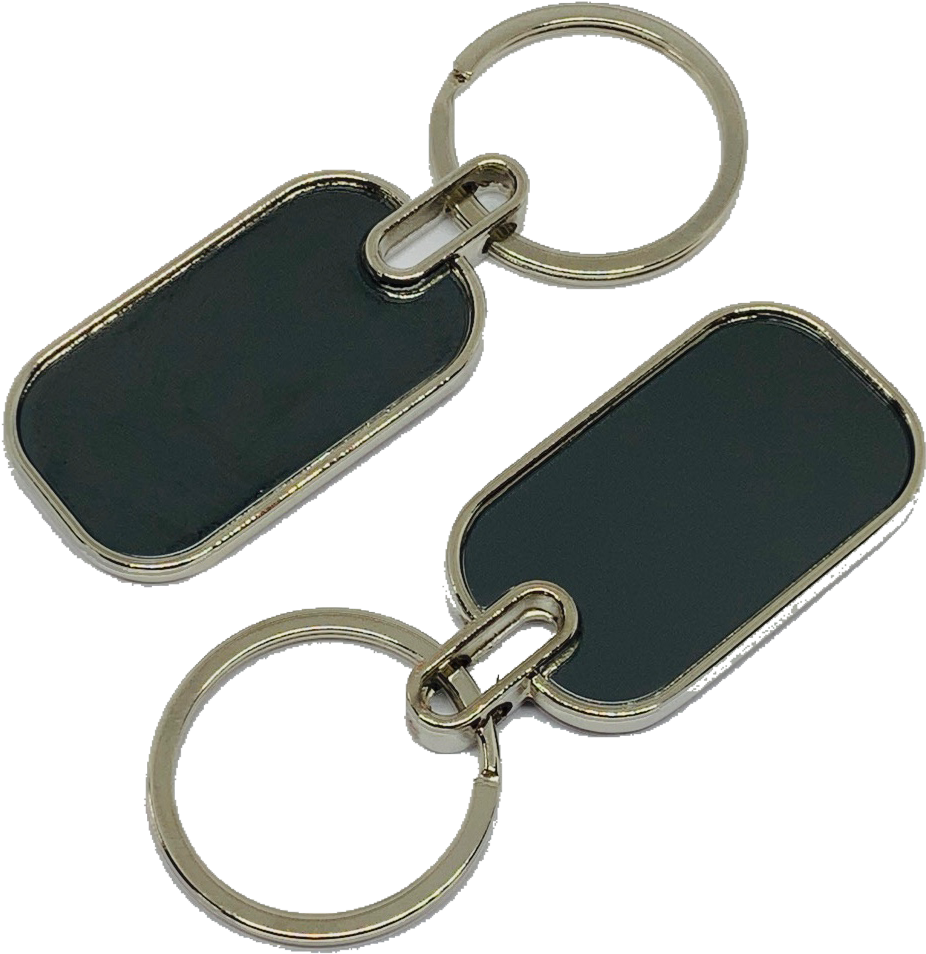 *new* Wholesale 50 Blank Metal Key Chain Tags Rectangle - Keychain (979x979), Png Download