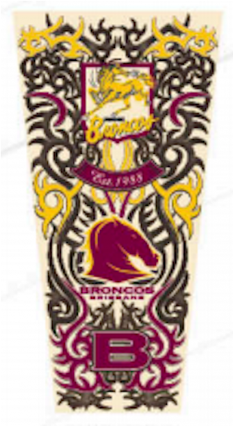 Brisbane Broncos Nrl Adult Tattoo Sleeve - Transparent Tattoo Sleeves Png (570x612), Png Download