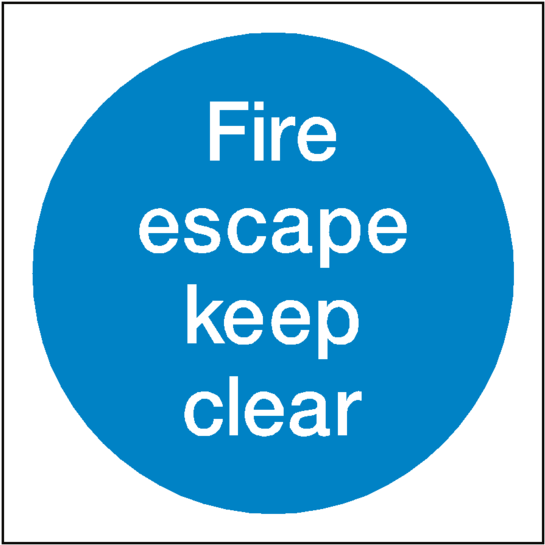 Fire Escape Keep Clear Sticker - Fire Door Keep Shut Sign (600x600), Png Download