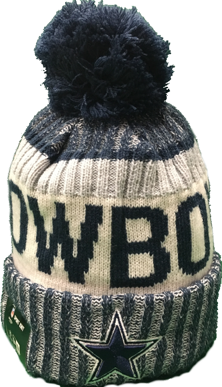 Dallas Cowboys Nfl 17 Sideline Pom Toque - Dallas Cowboys New Era 2017 Nfl Sport Knit (450x785), Png Download