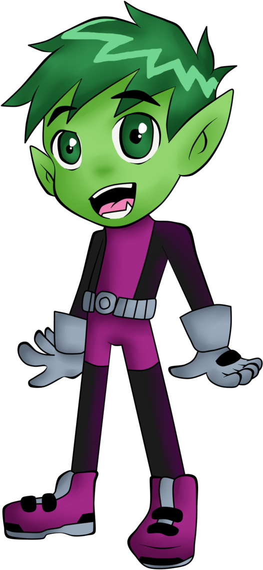 Beast Boy Png Free Download - Chibi Beast Boy Drawing (900x1200), Png Download