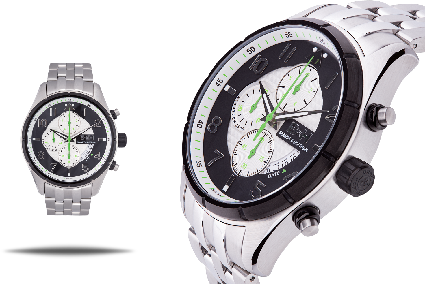 Description - Brandt & Hoffman Sagan Men's Chronograph Watch (1600x1003), Png Download