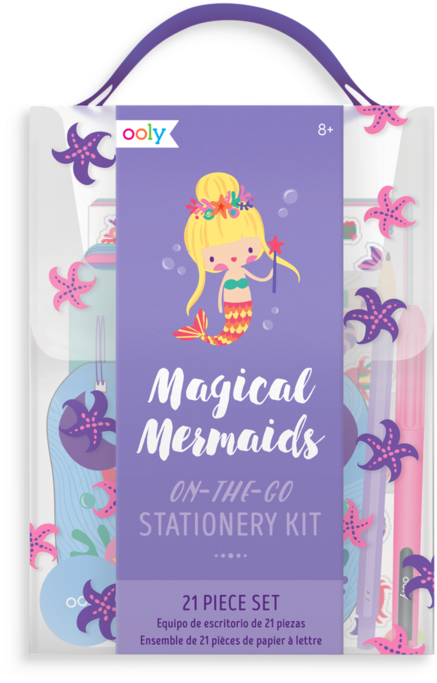 On The Go Stationery Kit - Ooly, Gift Set Magical Mermaid Stationery Kit (800x800), Png Download