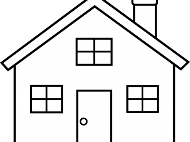 White House Clipart Out Line - House Outline Clip Art (640x480), Png Download