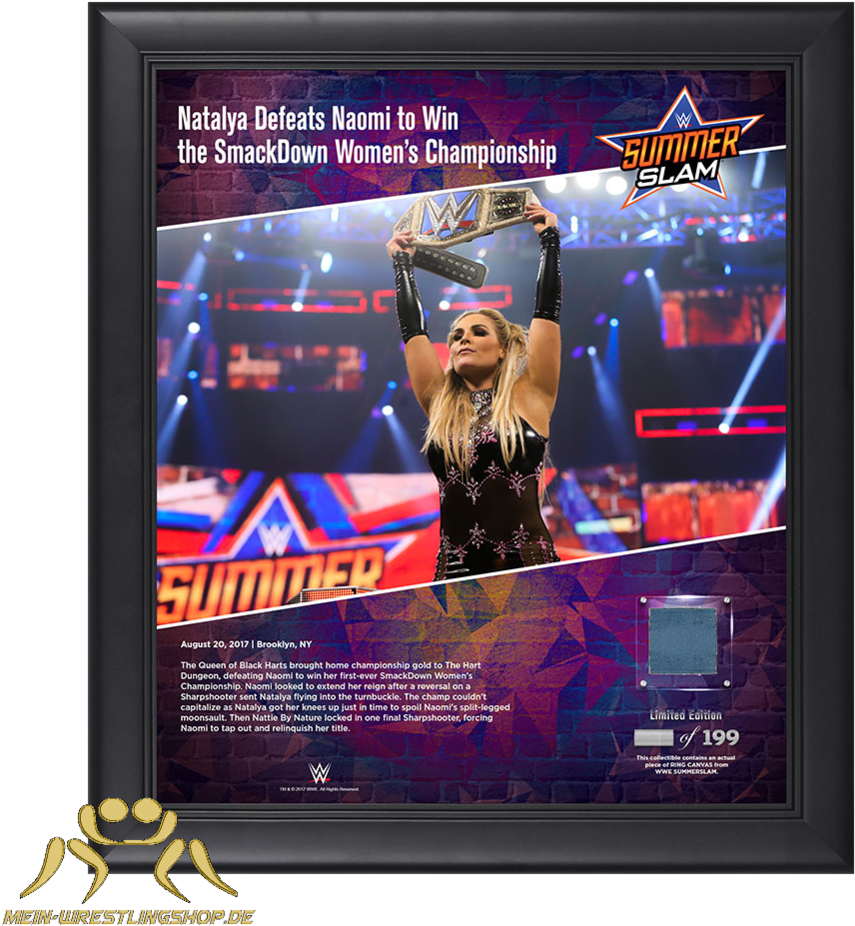 Natalya Summerslam 2017 15 X 17 Framed Plaque W/ Ring (1000x1000), Png Download