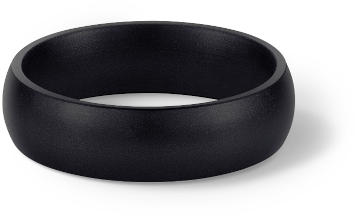Black Silicone Wedding Ring - Bangle (1000x1000), Png Download