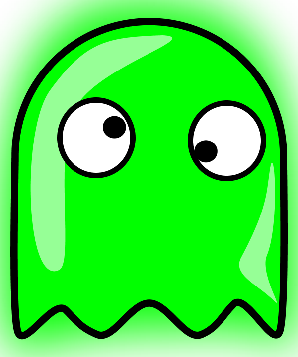 Large Ghost Cliparts - Green Pac Man Ghost (600x719), Png Download