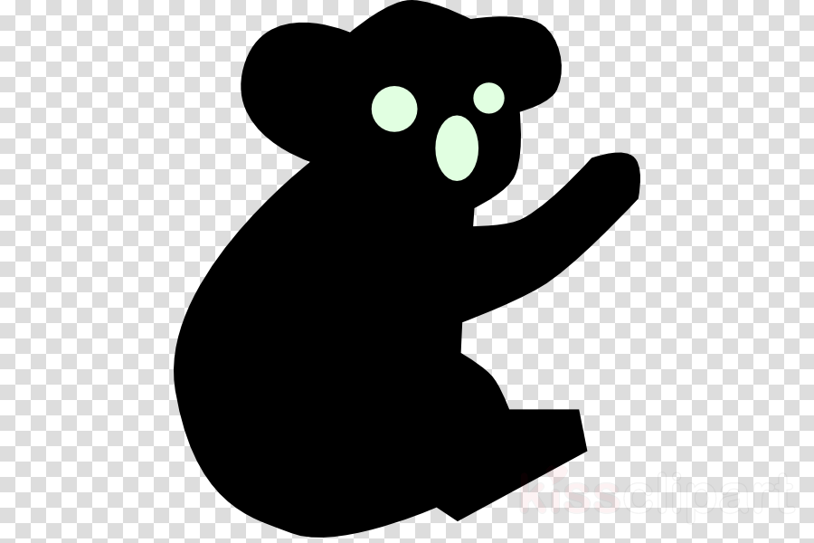 Koala Bear Silhouette Clipart Baby Koala Bear - Dog Foot Clipart Png Black And White (900x600), Png Download