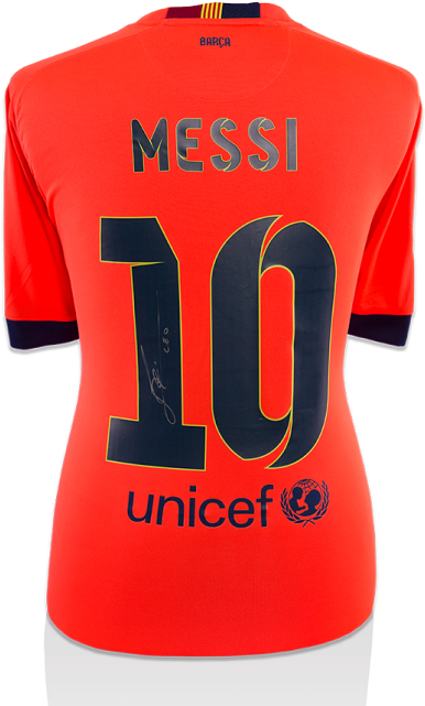 Lionel Messi Official Back Signed Barcelona 2014-15 - Lionel Messi (650x665), Png Download
