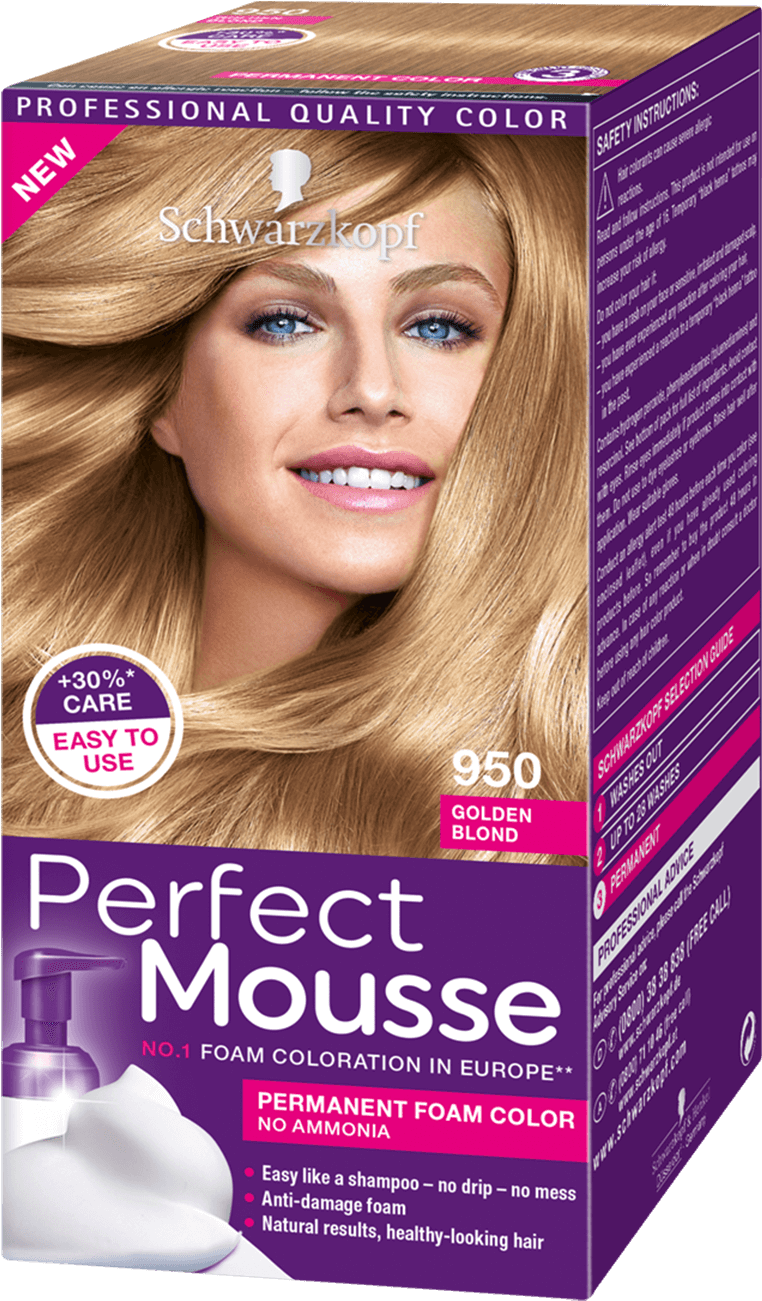 Perfect Mousse Com 950 Golden Blond - Schwarzkopf Perfect Mousse 950 (970x1400), Png Download