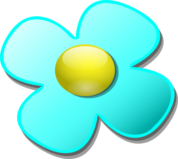 Light Blue Flower Clipart (600x534), Png Download