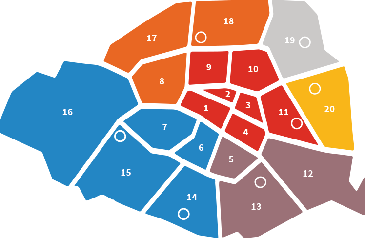 Les Sites De La Mission Locale De Paris Sont Ouverts - Carte Arrondissement Paris Png (748x488), Png Download