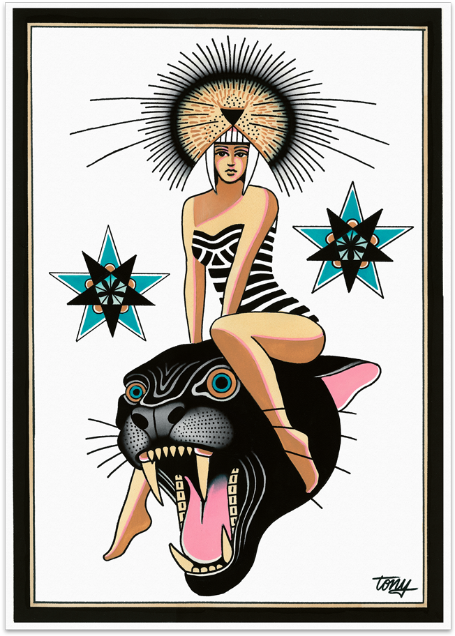 Tony Blue Arms Panther Goddess Fine Art Print V=1479425640 - Tony Blue Arms (992x1024), Png Download