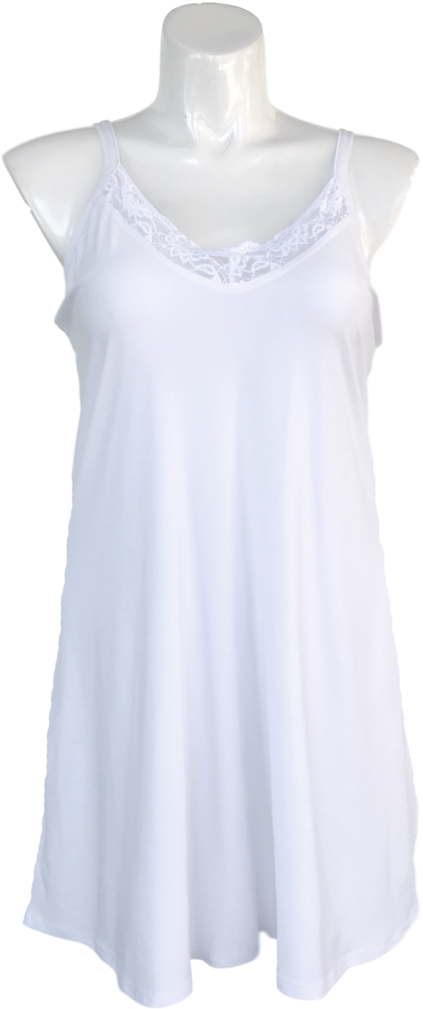 Essential Cami Tunic Slip Dress White Lace - Cami Tunic Slip Dress (731x1023), Png Download