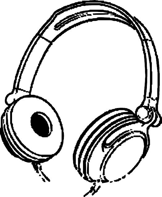 Music Cartoon Headphones Headphone Ears - Desenho De Fone De Ouvido (525x640), Png Download