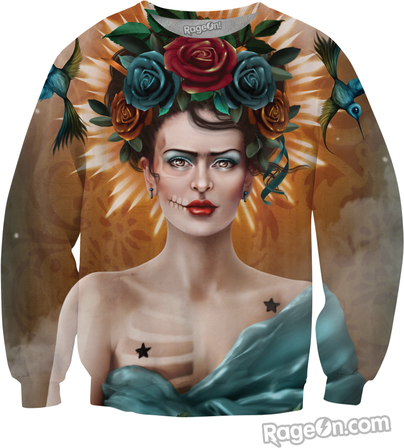 What's Your Story - Mens/womens Frida Kahlo Daft Punk 3d Print Sweatshirt (832x1024), Png Download