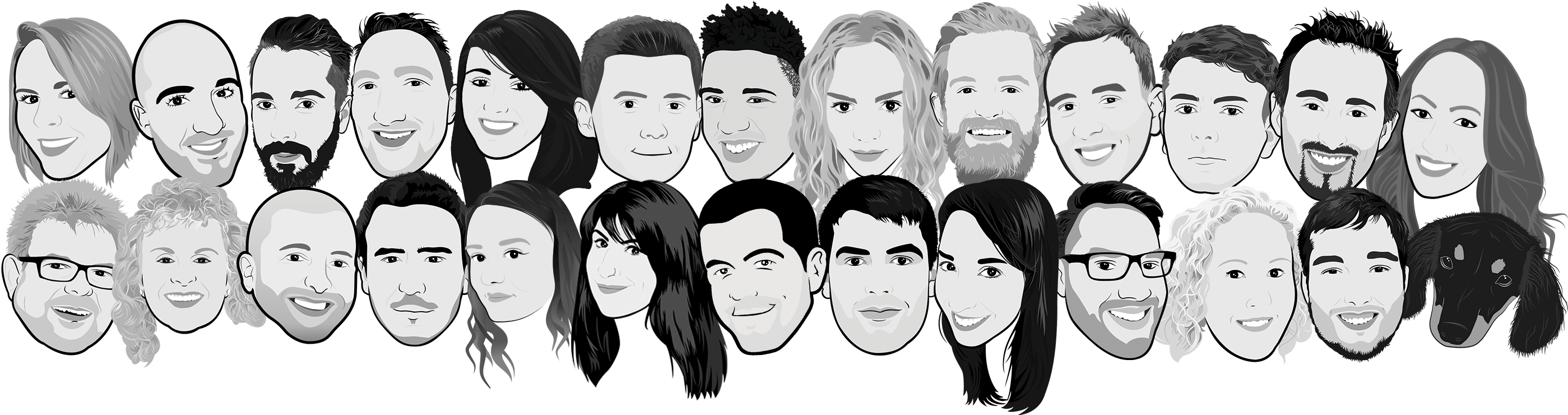 Meet The Whole Team - Social Group (2800x954), Png Download