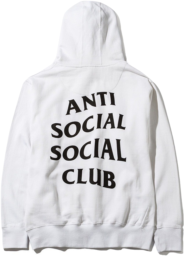 Anti Social Social Club - White Anti Social Social Club Hoodie (693x982), Png Download