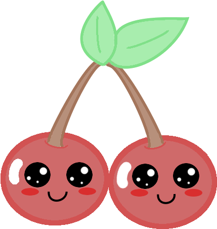 By Dr On Deviantart - Kawaii Cherries (640x600), Png Download