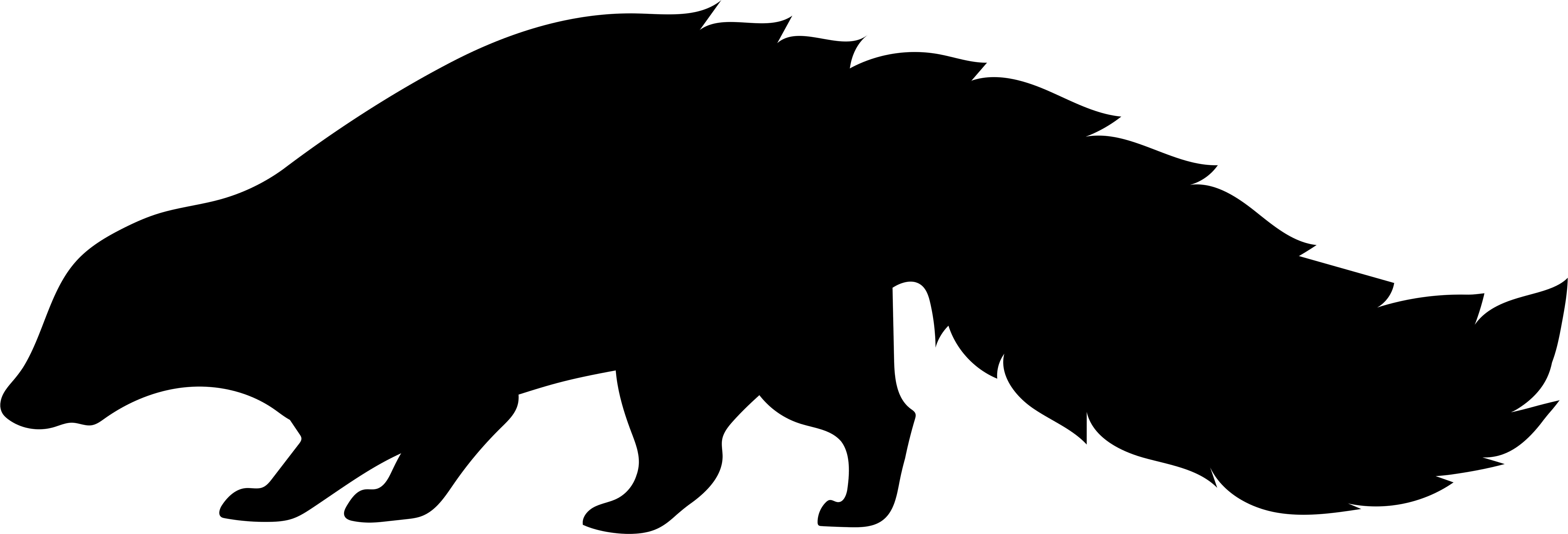 Vector Black And White Stock Silhouette Png Transparent - Skunk Silhouette Clip Art (8000x2856), Png Download