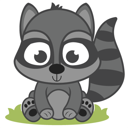 Racoon Clipart Baby Skunk Png Free - Miss Kate Cuttables Cat (432x432), Png Download