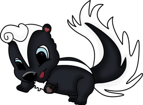 Baby Skunk (full Size) - Cartoon (474x347), Png Download