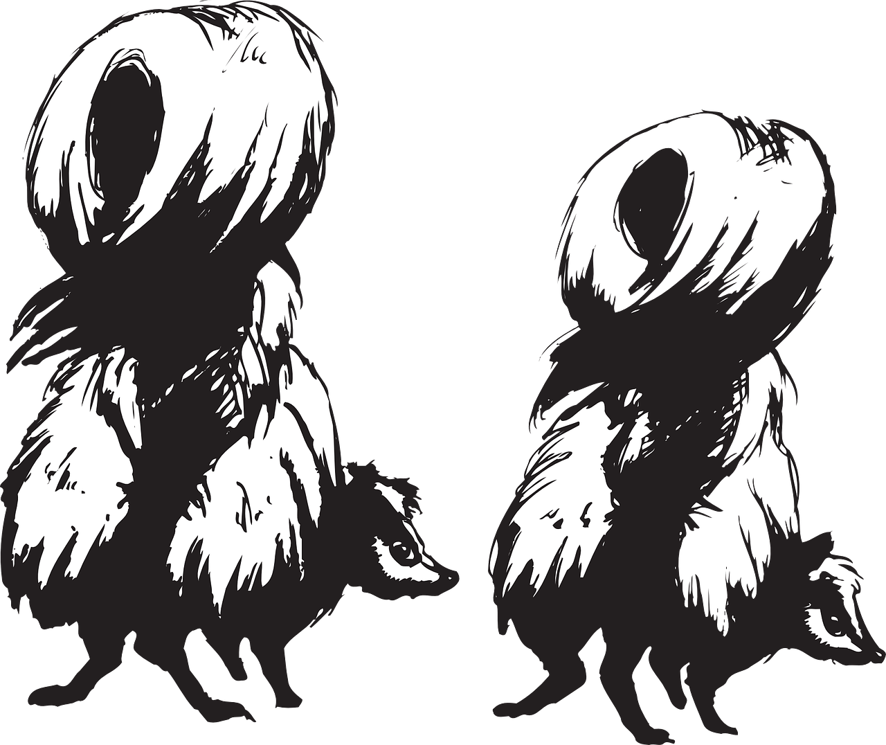 Skunk Clipart Back - Skunks Clipart (1280x1076), Png Download