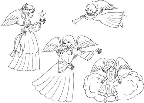 Angel Castiel Drawing Coloring Book Silhouette - Lineart Female Arms Png Transparent (475x340), Png Download