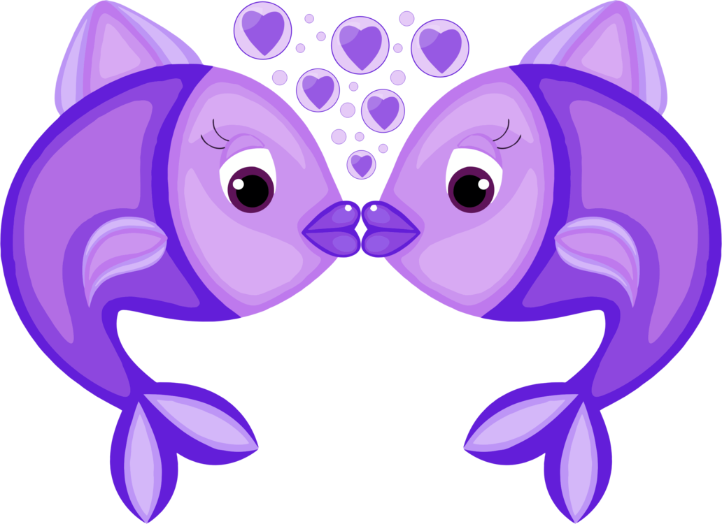 Fishing Rods Kissing Gourami Sticker - Fish In Love Cartoon Transparent (1032x750), Png Download