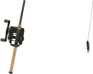 Fishing Rod 5 - Fishing Reel (640x265), Png Download