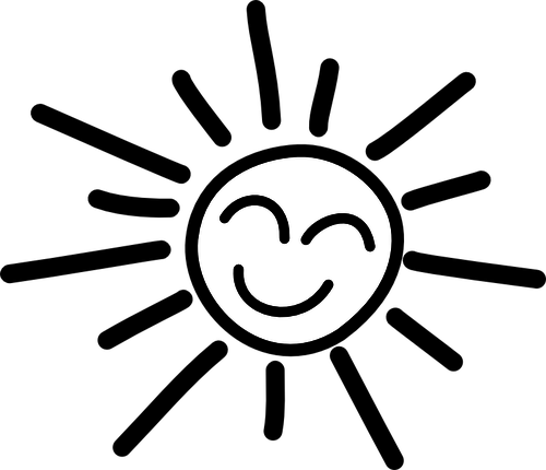 Sun Clipart Black And White Printable Jokingart Com - Sun Clipart Black And White (500x430), Png Download