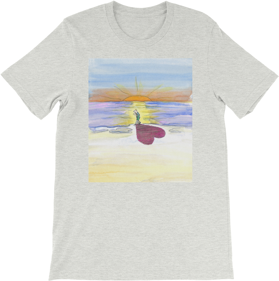 In Love At The Beach Shadow At Sunset Men's And Women's - Helicopter (1000x1000), Png Download