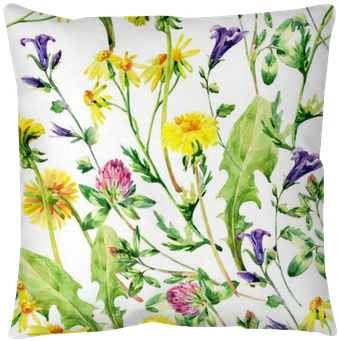 Meadow Watercolor Wild Flowers Seamless Pattern Throw - Watercolor Painting (400x400), Png Download