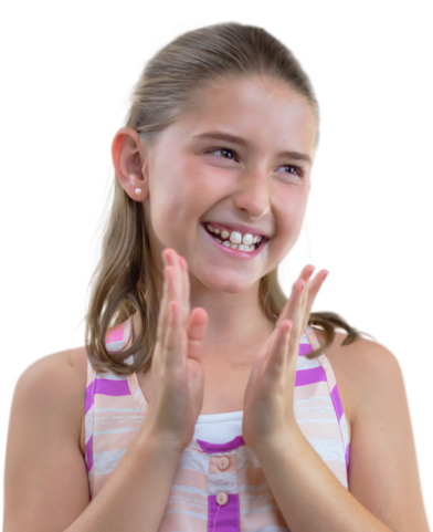 Young Girl Transparent - Girl Clapping Png (640x480), Png Download