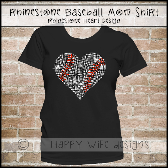 Rhinestone Baseball Mom Shirt With Rhinestone Baseball - Football Tshirts For Mom (570x570), Png Download