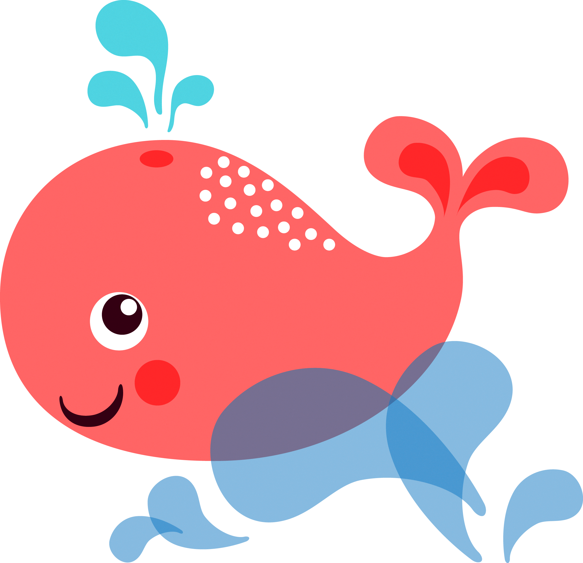 Sperm Whale Cartoon Clip Art - Pink Whale Cartoon Jpg (2244x2168), Png Download