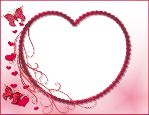 Frame Heart Free - Hd 1080 Png Love Frame (585x451), Png Download