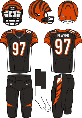 Cincinnati Bengals Uniform - Baltimore Ravens Home Uniform (348x500), Png Download