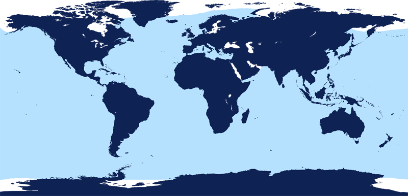 Rangemap Spermlg - World Map Black White (800x386), Png Download