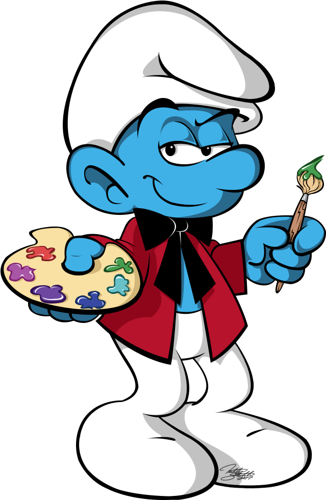 Painter Profile - Painter Smurf Clipart Png (731x1013), Png Download