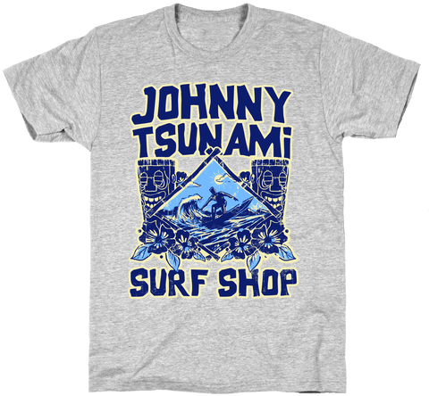 Johnny Tsunami Surf Shop Mens T-shirt - Surf Shop T Shirt (484x484), Png Download